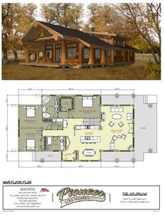 the floor plan for a small cabin home