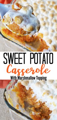 sweet potato casserole with marshmallow topping is an easy and delicious side dish