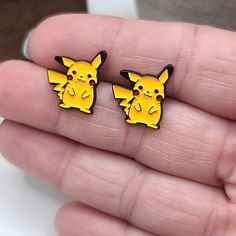 Price Firm Unless Bundled Nwt High-Quality Metal And Enamel Earrings Approximately 0.5" Smoke-Free Home, No Modeling Pokemon Earrings, Pokemon Jewelry, Pokemon Sketch, Gold Pokemon, Enamel Earrings, Earrings Color, Gold Black, Pikachu, Piercings