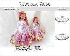 "This Childs Tutu Sew, makes a perfect Fun Tutu PDF for any Beginner. A beautiful ribbon tutu pattern with optional ribbon or crochet waistband with instructions on how to make the tutu more for less full. This pattern teaches you how to make a Twirltastic Tutu with the tulle and ribbon cut chart and measurements. Instant download digital sewing pattern. Includes size newborn to 12yrs. Options ✨Optional ribbon or crochet waistband ✨Instructions for how to make the tutu full or less full Features ❤️ Beginner ❤️ Packed with pro tips and expert advice ❤️ Includes full size, print-at-home pattern pieces ❤️ Includes step-by-step tutorial with photos ❤️ Instant-download digital sewing pattern SIZING & FABRIC REQUIREMENTS - See the charts in the gallery above. ABOUT - Hi! I'm Rebecca, pattern des Tutu Pattern, Crochet Waistband, Ribbon Tutu, Sewing Pattern Sizes, Pdf Sewing Patterns, Organza Bags, Handmade Polymer Clay, Dance Costumes, Digital Pattern