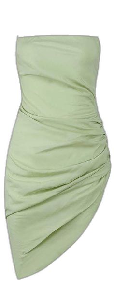 Strapless Mini Dress With Ruched Back For Summer, Fitted Draped Mini Dress For Spring, Spring Fitted Draped Mini Dress, Chic One Shoulder Ruched Mini Dress, Elegant Green Ruched Mini Dress, Sleeveless Mini Dress With Ruched Back For Cocktail, Sleeveless Cocktail Mini Dress With Ruched Back, Elegant Draped Mini Dress With Ruched Sides, Summer Party Mini Dress With Ruched Back