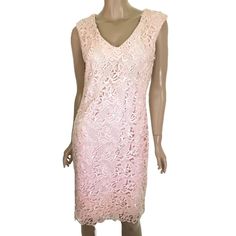 Lauren Ralph Lauren Pink Rose Mist Dress Pink Crochet Over Pink Lining Shealth Style Sleeveless New With The Tags. Original Retail Price $170.00 Size 6, It Measures: 35.5" Bust 30.5" Waist 38" Hips 37.5" Length Mannequin Measures: 33" X 23" X 34" I Have Many Other Wonderful Items In My Store 'A Touch Of Everything'. Please Take A Look. I Will Combine Shipping. Feminine Sleeveless Spring Lace Dress, Pink Lace Sleeveless Dress For Spring, Pink Fitted Dress With Crochet Lace, Fitted Pink Dress With Crochet Lace, Pink Fitted Crochet Lace Dress, Fitted Pink Crochet Lace Dress, Fitted Sleeveless Lace Dress For Spring, Sleeveless Pink Lace Dress With Lace Trim, Pink Sleeveless Lace Dress For Summer