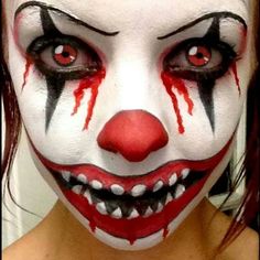 Scary Clown Makeup Creepy, Scary Clown Face, Halloween Makeup Clown, Meme Costume, Halloween Makeup Diy