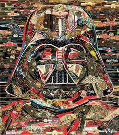 darth vader collaged with many different items