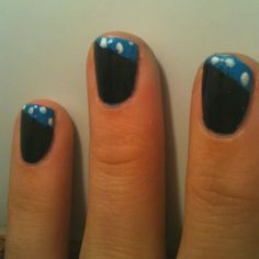 Black with blue, and white dots Blue And White, Dots, Blue