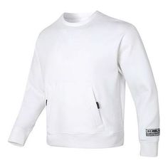 a white sweatshirt with black zippers on the chest