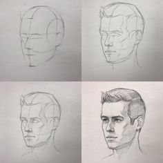 four different angles of the same man's head