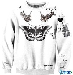 One Direction - Harry Styles Tattoo Crewneck t shirt. WHERE CAN I BUY THISSS AHHH seriously i will own this in the near future. MOMM Harry Styles Sweater, Boys With Tattoos, One Direction Outfits, Harry Styles Tattoos, Fresh Tops, One Direction Harry Styles, One Direction Harry, White Crewneck, Heart Sweater