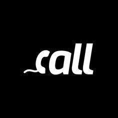 the word call written in white on a black background