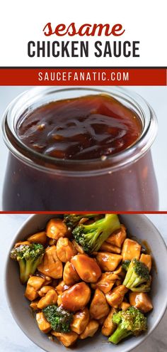 chicken and broccoli stir fry with sauce in a bowl