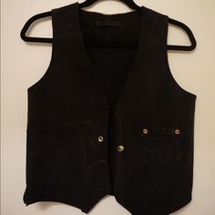 Burlap And Black Denim Vintage Vest Never Worn Black Cotton Denim Vest For Winter, Black Cotton Denim Vest For Fall, Fitted Utility Vest For Workwear, Cotton Vest With Snap Buttons For Work, Washed Black Denim Vest For Fall, Fitted Utility Vest For Fall, Black Casual Denim Vest For Work, Casual Black Denim Vest For Work, Black Denim Vest For Workwear In Fall