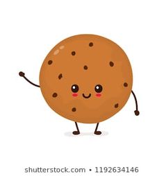 a cute cookie character with arms and legs