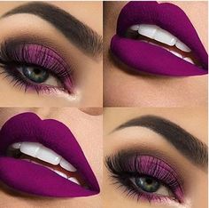 Roxo Perfeito CURSO DE MAQUIAGEM ONLINE VENHA CONHECER EM VIDEO AULAS ONLINE SAIBA MAIS NO LINK #MAQUIAGEM #MAKE #CURSOS #DICAS Lipstick Tutorial, Maybelline Superstay, Natural Eyeshadow, Purple Lips, Makeup Idea, Eye Makeup Tips