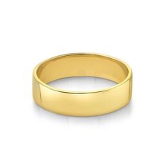 a yellow gold wedding ring on a white background