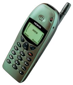 an old nokia cell phone is shown on a white background