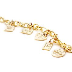 SLIM SOLID GOLD BRACELET BUNDLE WITH 5 CHARMS (SHIPS OCT.) (4707862839384) Luxury Yellow Gold Charm Bracelet, Cheap Elegant Yellow Gold Charm Bracelet, Classic Luxury Gold Charm Bracelet, Gold World Map, Travel Inspired Jewelry, Solid Gold Charms, Passport Stamps, Solid Gold Bracelet, Travel Charms