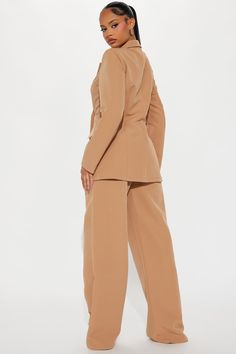 Available In Tan. Pant Set Blazer Shoulder Pads Faux Flap Pockets Wide Leg Pant Button And Zipper Closure Pockets Non Stretch 33" Inseam Self: 97% Polyester 3% Spandex Imported | Set Standards Blazer Pant Set size Medium by Fashion Nova Wide Leg Pant, Women Set, Pant Set, Flap Pocket, Matching Sets, Shoulder Pads, Wide Leg Pants, Fashion Nova, Pants Set