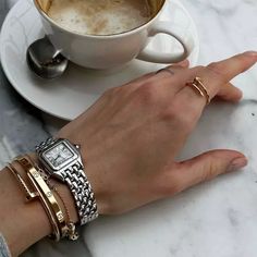 Cartier Panthere Watch Stack, Pilates Mom, Wrist Stack, Lux Fashion, Gold Diamond Watches, Wrist Stacks, Instagram Jewelry, Hermes Jewelry, Designer Bracelets