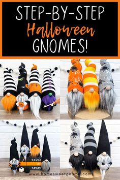 step - by - step instructions to make halloween gnomes for your home or office