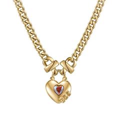 Stainless Steel Gold Plated Heart Necklace, Gold Plate, Handmade Jewelry, Plating, Stainless Steel, Gold