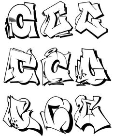 graffiti font and numbers in black and white