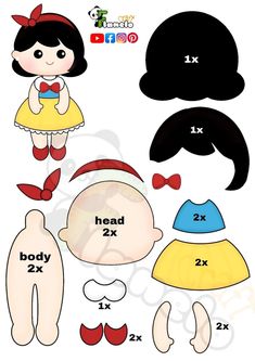 the paper doll is showing how to make it's own face and dress up