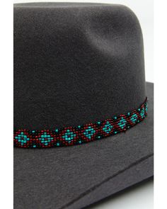 Bead Applique, Cowboy Hat Bands, Bead Bracelet Ideas, Beaded Hat Bands, Cowboy Stuff, Hat Bands, Handcrafted Boots, Beaded Hat, Southwestern Print