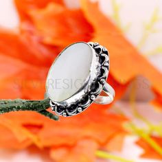 White Mother Of Pearl Stone Ring - Sterling Silver Ring - Designer Ring - Oxidized Sterling Silver - Oval Boho Ring - Handmade Ring 》D E T A I L S《 ✦Metal : 925 Sterling Silver ✦Weight : 9.13 Gram Approx ✦Gemstone : Natural Mother Of Pearl ✦Stone Size : 24 x 20 MM Approx ❣❣ Handmade Item ❣❣ **This ring is Made To Order** 》G EM S T O N E D E T A I L《 **Gemstone structure may vary from the image as two gemstones do not have the same structure** If you want to see the picture of gemstone, then feel White Oval Adjustable Rings, Classic Handmade Oval Moonstone Ring, Adjustable White Oval Rings, Unique White Oval Cabochon Rings, Untreated Oval Ring For Anniversary, Unique White Oval Moonstone Ring, Handmade Oval Opal Ring For Anniversary, Handmade Oval White Opal Ring, Handmade White Oval Opal Ring