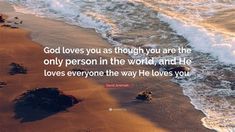 a beach with waves crashing on the shore and a quote about it is good thing to be rich and strong, but it is a better thing to be loved