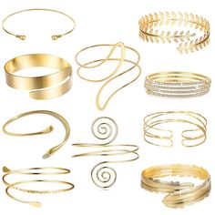 PRICES MAY VARY. ARM CUFFS FOR WOMEN: One order includes 10pcs gold arm cuffs, laurel leaf bracelet, feather arm cuff, wide band cuff, goth cuff bracelet, spiral tennise rhinestone bracelet, wire arm bracelet, swirl arm cuff, minimalist upper arm bangles and gold open arm cuff etc. There are total have 10 different styles of gold arm band, which are enough to meet your various daily outfits GOLD ARM JEWELRY: These upper arm bracelets are made of quality copper with 18K gold plated, great workman Gold Arm Jewelry, Gold Arm Bracelet, Arm Cuff Outfit, Upper Arm Bracelets, Arm Cuff Jewelry, Upper Arm Cuff Bracelet, Gold Arm Cuff, Arm Bangles, Bracelet Arm