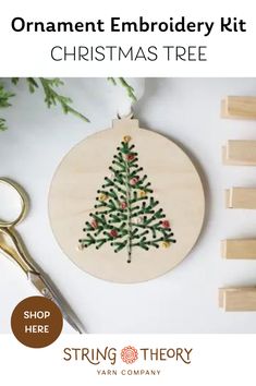 an ornament embroiderry kit for christmas tree