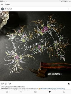 an image of a chalkboard with flowers and the words great written on it in white ink