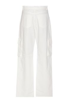 100% Cotton Spring Full Length Cargo Pants With Five Pockets, Wide Leg Cargo Pants With Five Pockets For Spring, White Relaxed Fit Full-length Cargo Jeans, Spring Straight Fit Pants With Pockets, White Utility Bottoms With Five Pockets, White Utility Pants With Five Pockets, Italian Outfits, Alessandra Rich, Paris Texas