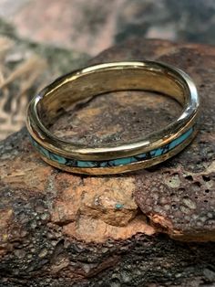 *  Waved turquoise bronze ring.  Copper is available on the option. *  King man Turquoise Inlay. *  Polished and Waxed. *  After Inlay, it can not be adjusted.  Please make it sure of your ring size. Turquoise Hand Forged Artisan Rings, Artisan Gold Turquoise Ring, Artisan Patina Rings For Anniversary, Kings Man, Bronze Ring, Band Rings, Copper, Wax, Ring Size