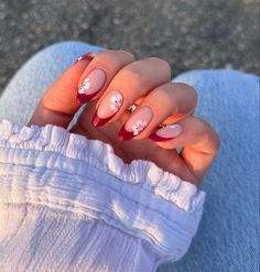 Cherry Blossom Nails French Tip, Nails In Japan, Summer French Tips With Flowers, Heluviee Nails, Japan Nails Design Tokyo, Japan Inspired Nails, Tokyo Nails, Japan Nails, Japan Nail