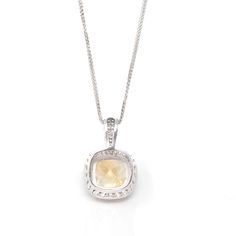 * CLASSIC DESIGN – This pendant is made with high-quality genuine nice orange-yellow color citrine. It looks so lovely and exquisite. The orange color looks like a champagne color with no flaws. The style is simple and classic. Every angle and every detail is so graceful. It's a perfect gift for yourself and your love. * Specifications: Approx. T Weight: 5.17 g Material: Sterling Silver Stone Shape: Cushion Brilliant Surface Finish: Polished Pendant Dimensions(LWH): 26.54 mm * 17.11 mm * 9.24 mm Amber Yellow Sapphire Elegant Jewelry, Elegant Amber Jewelry With Yellow Sapphire, Amber Colored Yellow Sapphire Jewelry, White Gold Citrine Necklaces With Gemstones, Fine Jewelry Citrine Necklace For Formal Occasions, Elegant Orange Necklace With Polished Finish, Formal Citrine Necklace Fine Jewelry, Formal Fine Jewelry Citrine Necklace, Formal Yellow Necklace With Polished Finish