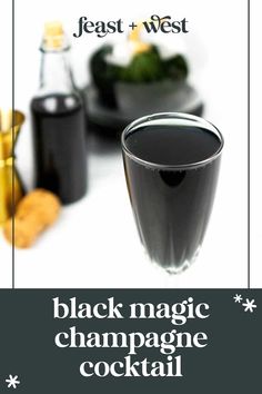 black magic champagne cocktail recipe for christmas and new year's eve by feast & west