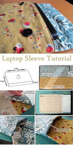 the instructions for how to sew an ipad sleeve with zippers and buttons on it