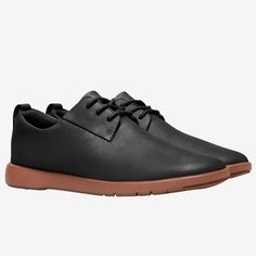 Ponto Men's/ Women's Style: The Pacific Recycled Leather With Ortholite Comfort Insoles. Modern Black Oxfords With Textured Sole, Casual Black Leather Business Shoes, Masculine Oxfords With Rubber Sole, Modern Black Lace-up Oxfords, Black Low-top Oxfords With Stitched Sole, Black Low-top Oxfords With Leather Footbed, Casual Black Oxfords With Contrast Sole, Black Low-top Leather Shoes With Rubber Sole, Black Leather Moc Toe Sneakers