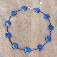 Lapis Lazuli Beaded Necklace with Karen Hill Tribe Silver - Midnight Blue Moon | NOVICA Lapis Lazuli Beaded Necklaces For Jewelry Making, Round Lapis Lazuli Beaded Necklaces For Jewelry Making, Lapis Lazuli Necklaces With Natural Stones, Lapis Lazuli Jewelry With Natural Stones, Sapphire Gemstone Beads Necklace In Lapis Lazuli, Lapis Lazuli Gemstone Beads Jewelry, Lapis Lazuli Crystal Necklace For Jewelry Making, Lapis Lazuli Crystal Necklace With Gemstone Beads, Lapis Lazuli Crystal Necklaces For Jewelry Making