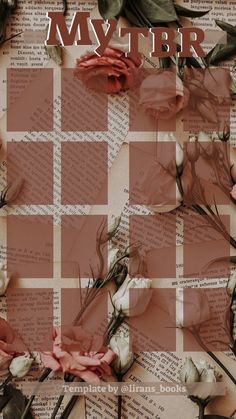 a book cover with flowers on it and the words july written in red, white and pink