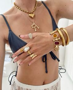 Jewelry Tour, Coastal Europe, Indigo Jewelry, Jewelry Stacking, Paris Mode, Nail Jewelry, Dope Jewelry