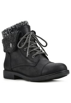 Cozy up in the lightweight Duena hiking style boot from Cliffs by White Mountain Shoes. Featuring a snap collar and a knit sweater sock lining around the ankle for keeping you warm in the chilliest of weather. The recessed lug outsole makes them perfect for outdoor adventures.Textile UpperSynthetic LiningSynthetic Outsole1" Heel height5.5" Shaft height10.5" Boot leg circumferenceBoot available in sizes 6-9 whole and half sizes, 10, 11 | Wide Width Women's Duena Boot by Cliffs in Black Multi Fabr Cozy Winter Boots For Cold Weather, Comfortable Boots For Cold Weather In Fall, Sporty Ankle-high Winter Boots, Comfortable Boots For Cold Weather And Fall, Casual Boots For Cold Weather In Fall, Casual Winter Boots For Cold Weather, Casual Warm Boots For Outdoor, Casual Fall Boots For Cold Weather, Casual Warm Outdoor Boots