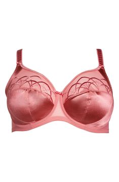 Sumptuous satin and scrolling details elevate the aesthetics of this underwire bra with supportive cups that provide beautiful full-figure lift. 54% polyester, 29% nylon, 17% elastane. Hand wash warm, line dry. By Elomi; imported. Lingerie. Full Cup Pink Nursing Bra With Padded Cups, Pink Full Cup Nursing Bra With Padded Cups, Elegant Pink Underwire Nursing Bra, Pretty Bras, The Aesthetics, Desert Rose, Full Figured, Underwire Bra, Hand Wash