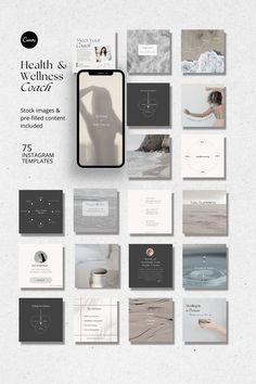 boho chic, coastal pictures, nature themed pictures, wellbeing affirmation, wellbeing diagram, self-love quotes Wellness Instagram Post Ideas, Health Coach Branding, Wellbeing Quotes, Templates For Instagram, Health And Wellness Coach, Social Media Poster