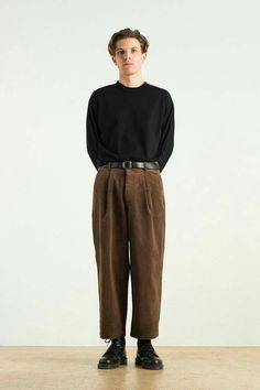 Corduroy Pants Outfit, Corduroy Pants Men, Cord Pants, Cords Pants, Stylish Mens Outfits, Brown Pants, Moda Vintage, 가을 패션