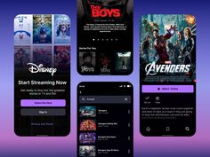 Movie Streaming App UI Design Film App, App Redesign, Disney App, Movie App, Ui Game, Movie Info, Website Ideas