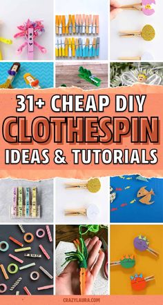 31 cheap diy clothespin crafts and activities for kids to do with their own hands