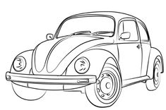 the cartoon beetle is ready to be colored