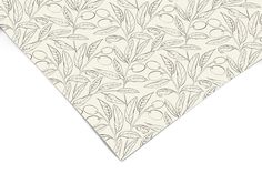 an image of a wallpaper pattern with leaves and berries on white paper, as well as black ink